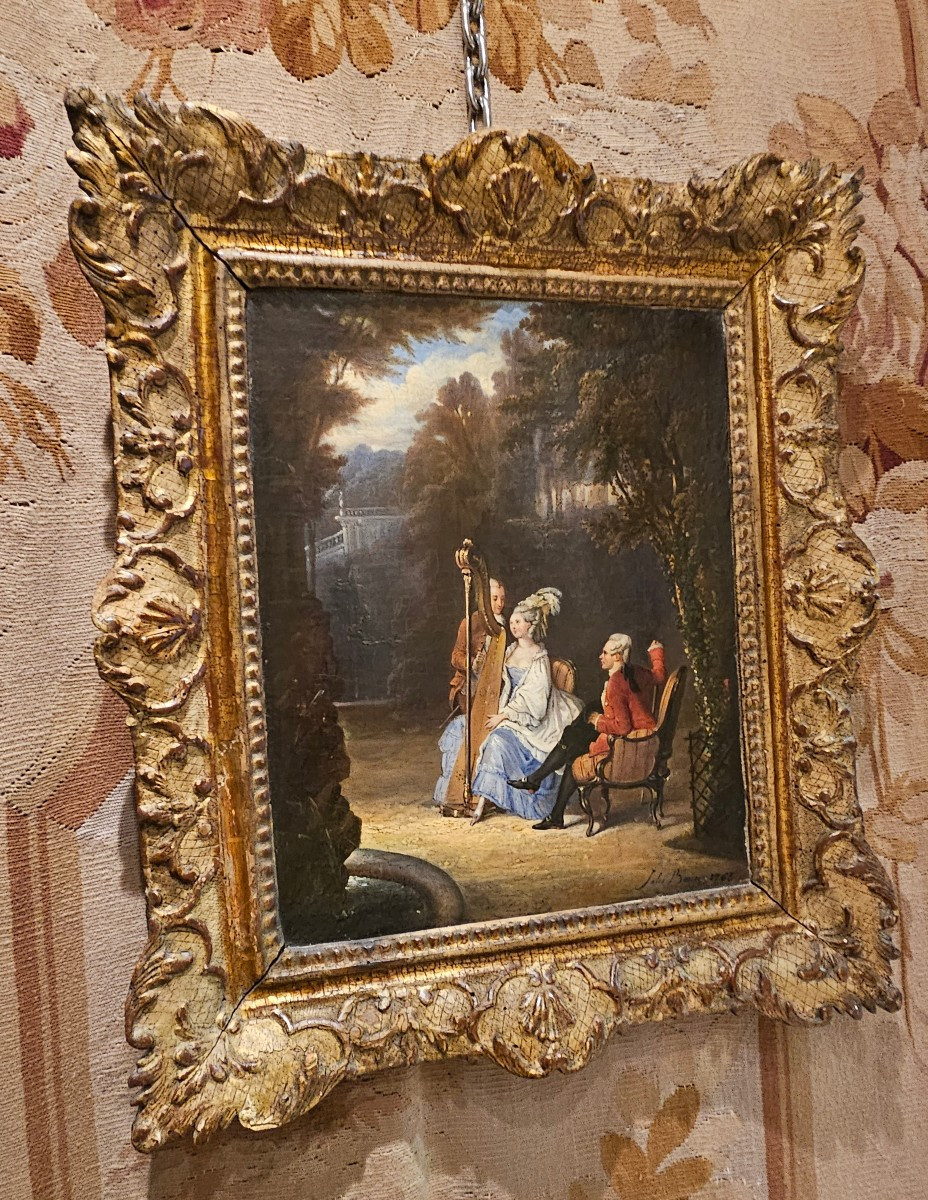 Ecole Française "Le Concert Champêtre" Fin XVIII ème-photo-3