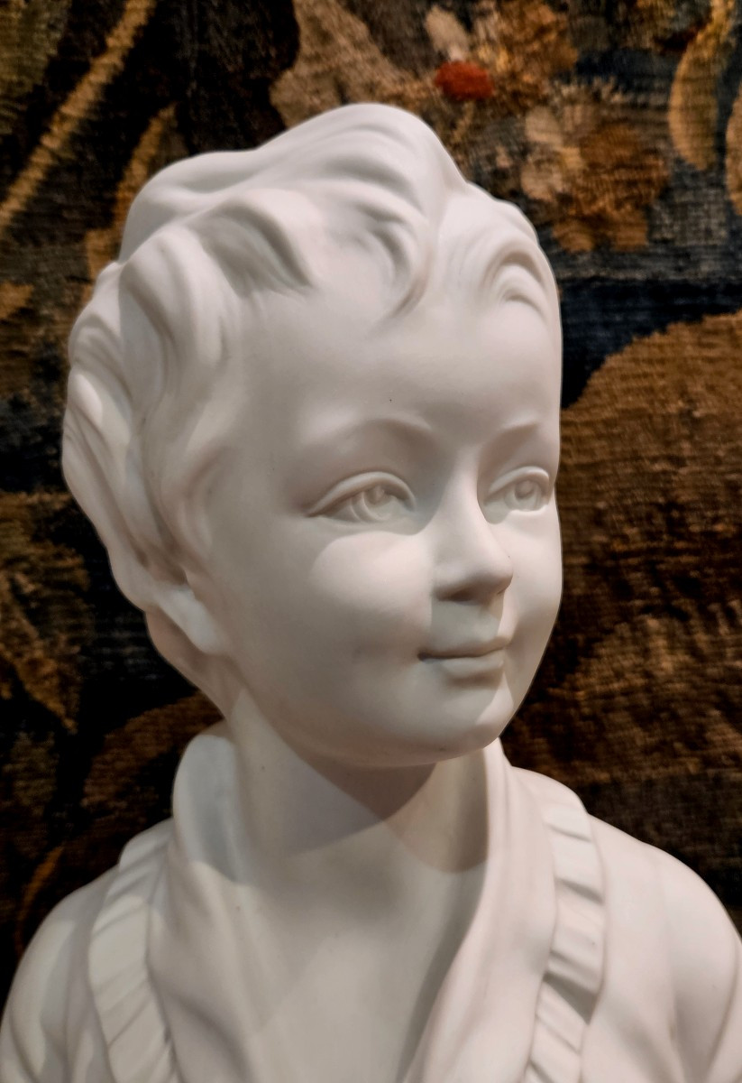"les Enfants Brongniart" d'Après Houdon Par Tharaud Limoges Début XX ème -photo-3
