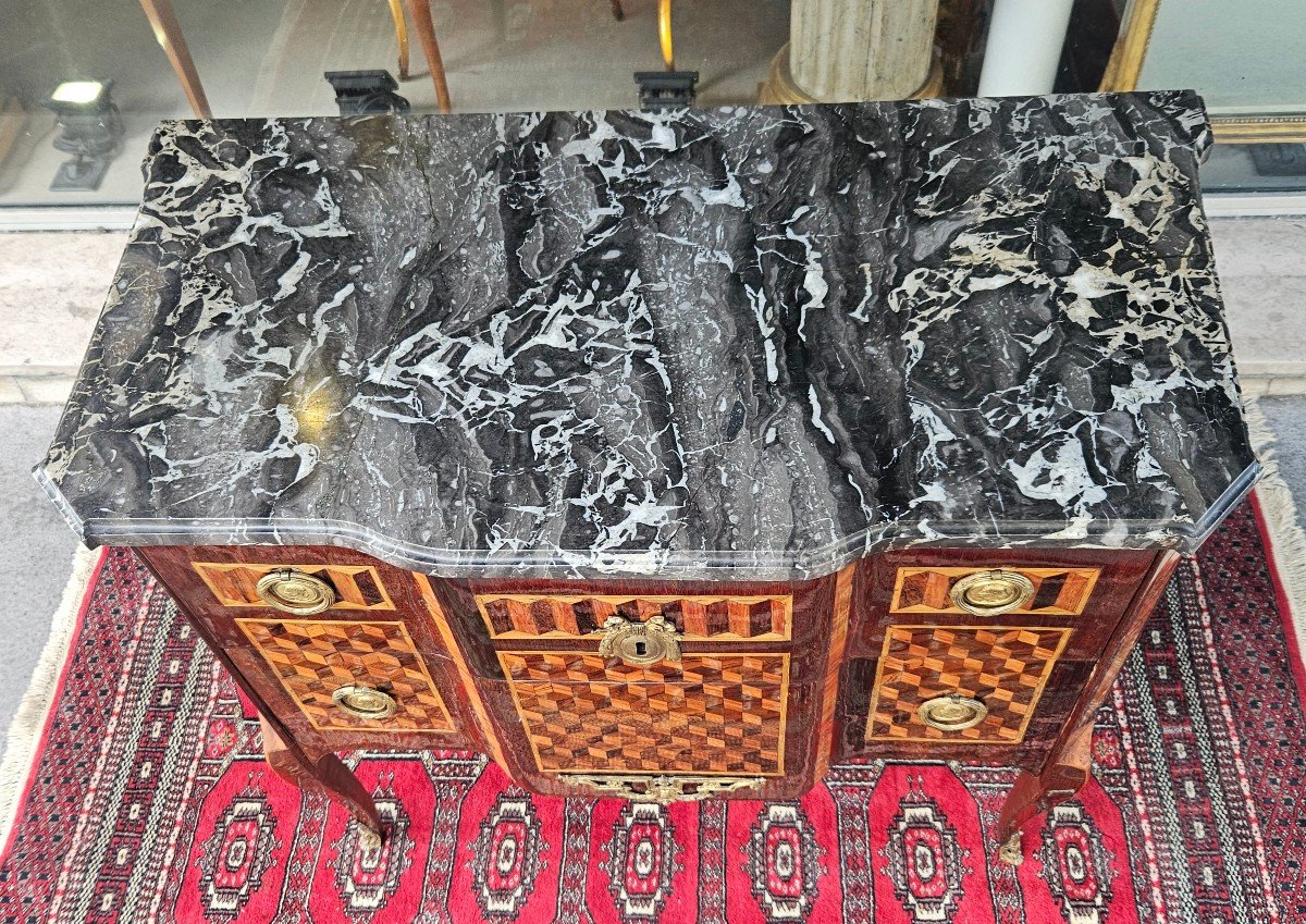 Commode En Marqueterie Cube Epoque Transition XVIII ème-photo-1