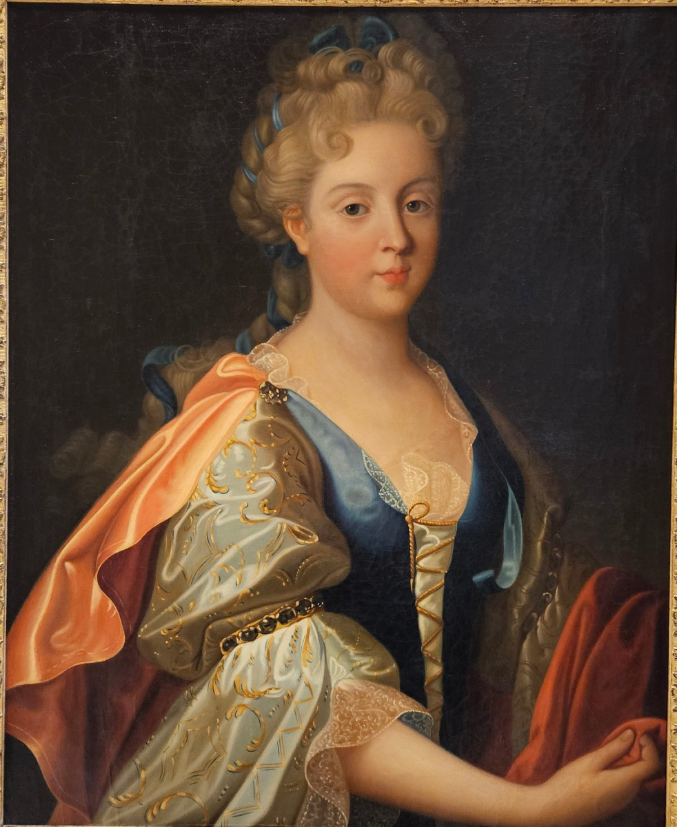 Portrait D'une Jeune Femme Suiveur De "N.De Largillierre" XVIII ème-photo-3