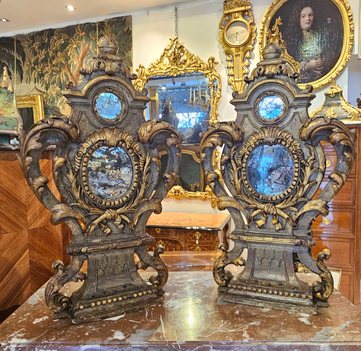 Important Pair Of Monstrances Louis XIV Period 17th Century-photo-3