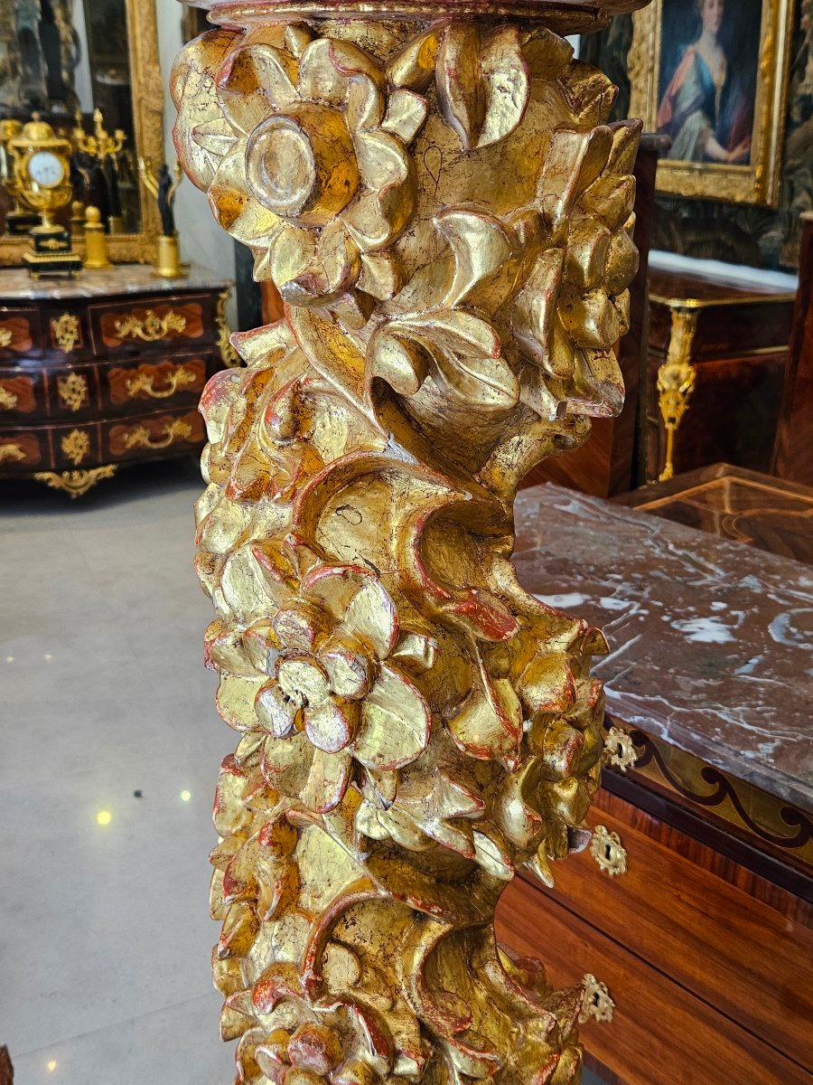 Pair Of Large Gilded Bronze Torso Columns 18th Century-photo-5