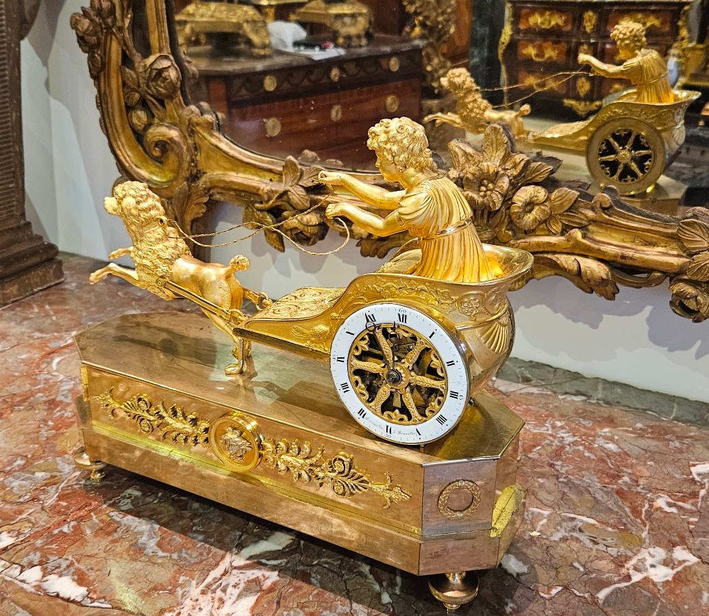 Chariot Clock Empire Period Early 19th Century-photo-6