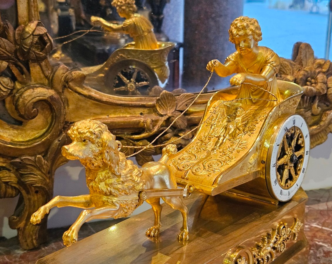 Chariot Clock Empire Period Early 19th Century-photo-7