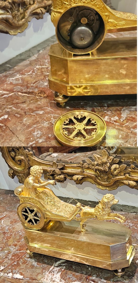 Chariot Clock Empire Period Early 19th Century-photo-8