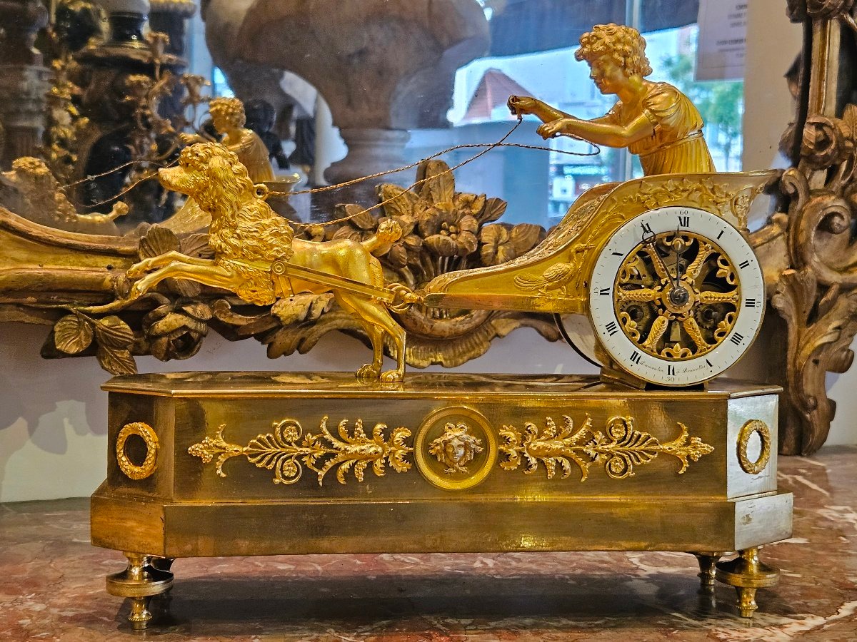 Chariot Clock Empire Period Early 19th Century