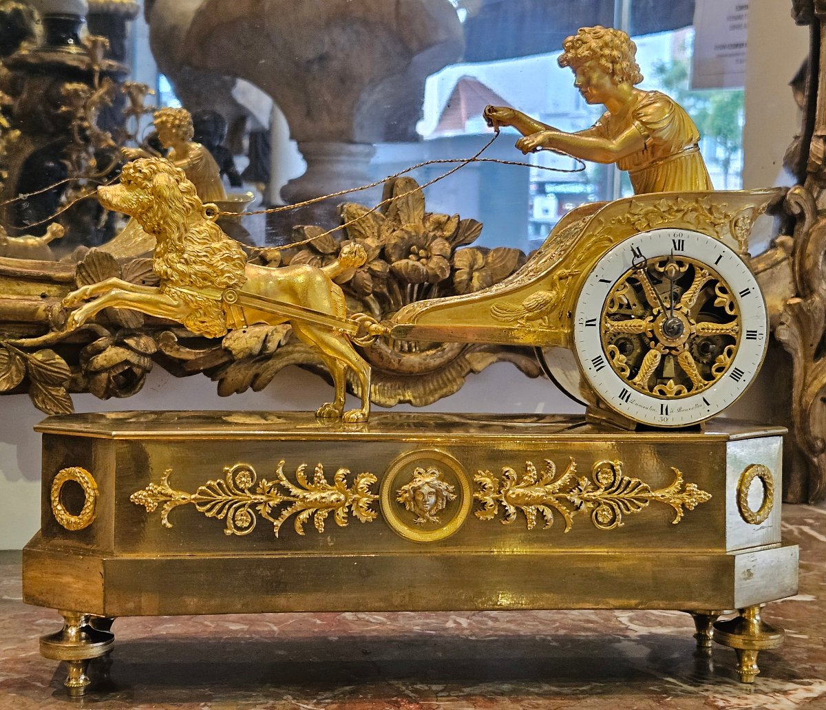 Pendule Au Char Epoque Empire Début XIXème 