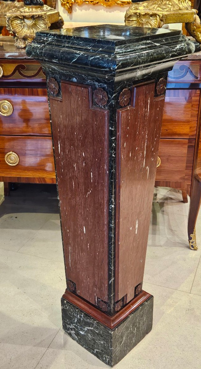 19th-century Napoleon III-era Carved Marble Casing -photo-5