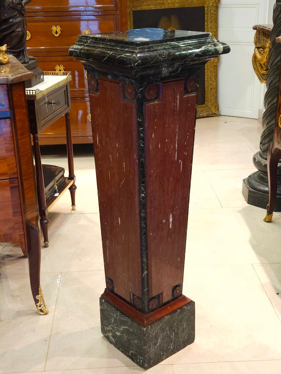 19th-century Napoleon III-era Carved Marble Casing 