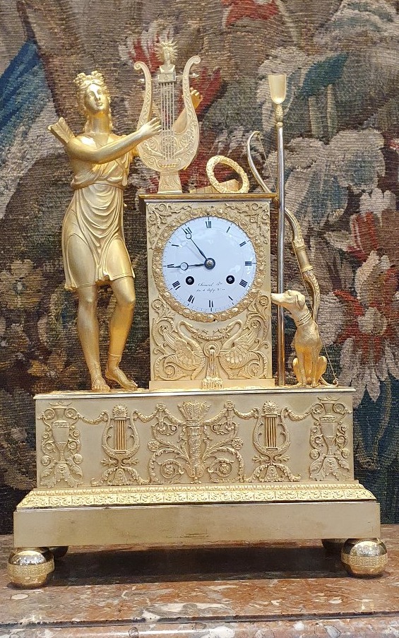  Importante Pendule Mythologique "Diane Chasseresse" Epoque Charles X Début XIX ème-photo-2