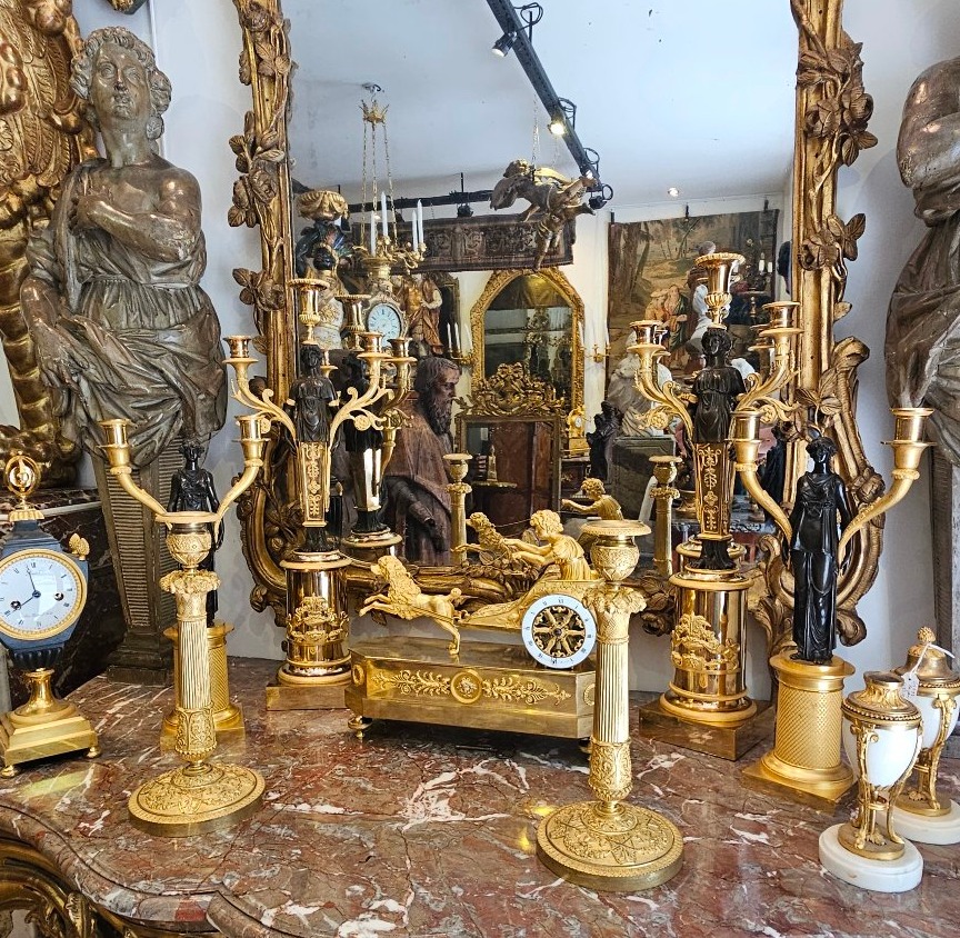 Pair Of Large "caryatid" Candelabra, Consulate Period, 18th Century-photo-7