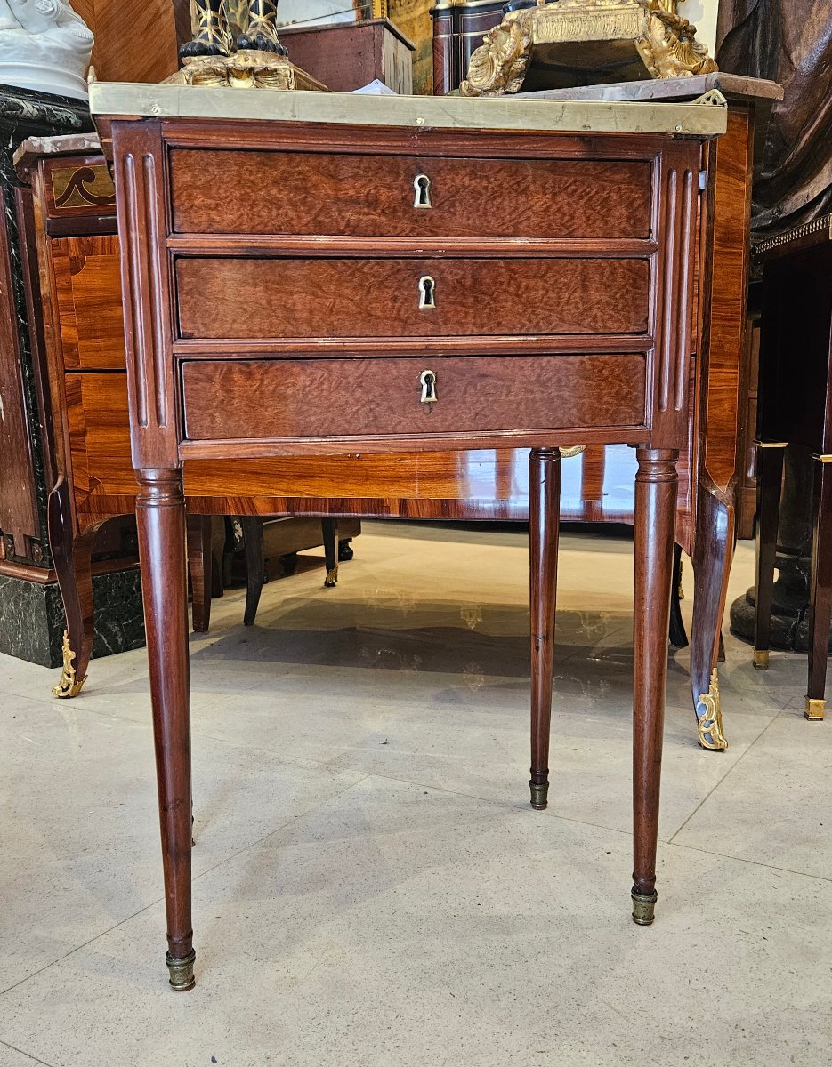 "e.avril" Living Room Table In Solid Mahogany, Louis XVI Period-photo-1