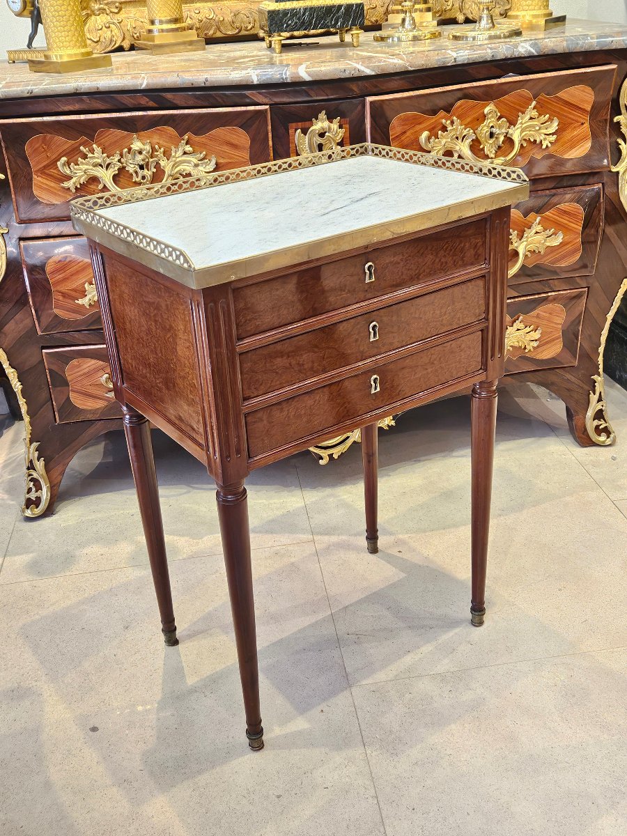 "e.avril" Living Room Table In Solid Mahogany, Louis XVI Period-photo-6