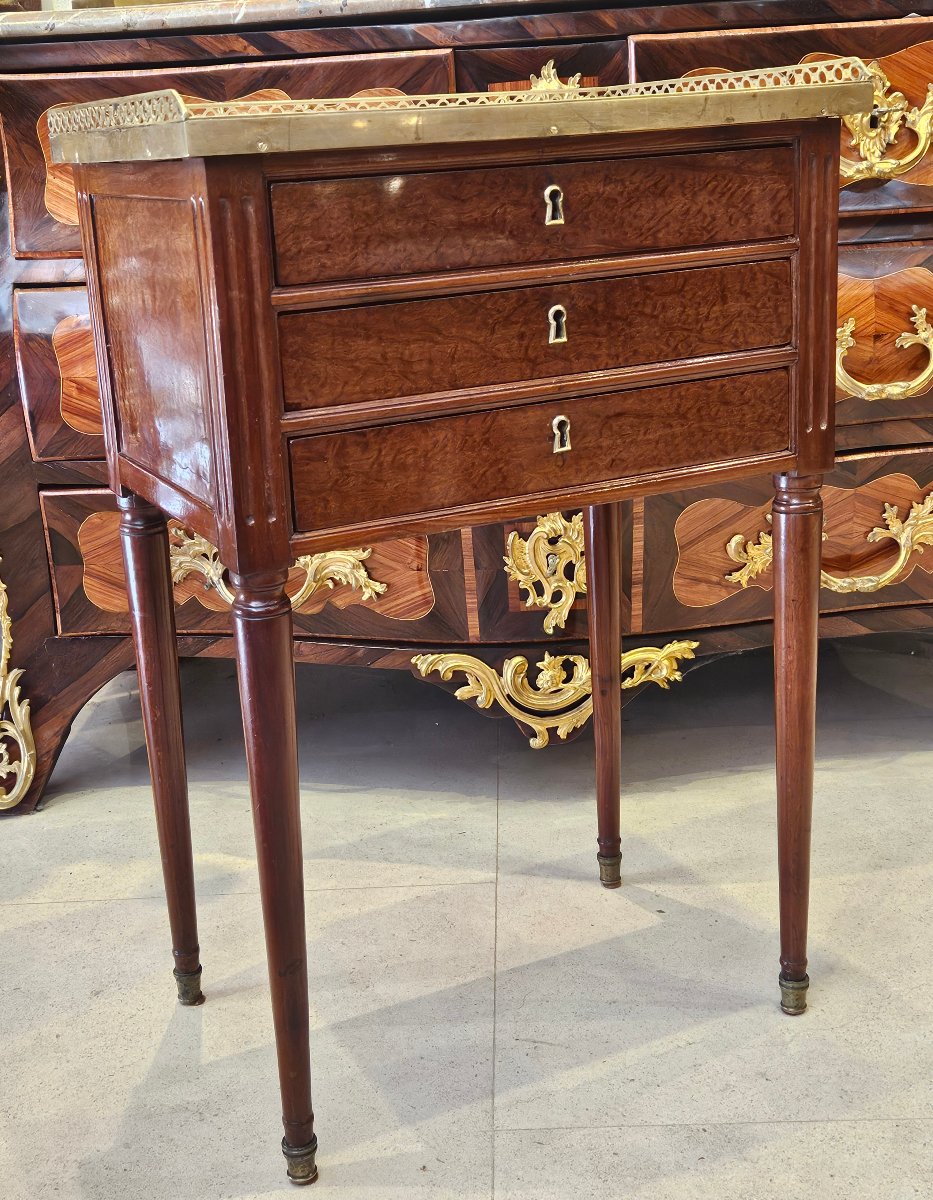 "e.avril" Living Room Table In Solid Mahogany, Louis XVI Period-photo-7