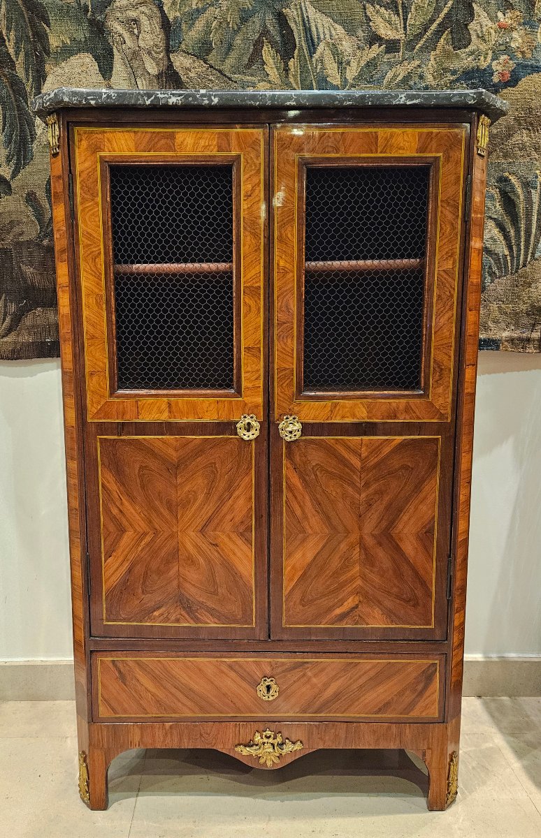 Bookcase Stamped "j.p. Letellier," Louis XVI Period, 13th Century-photo-2