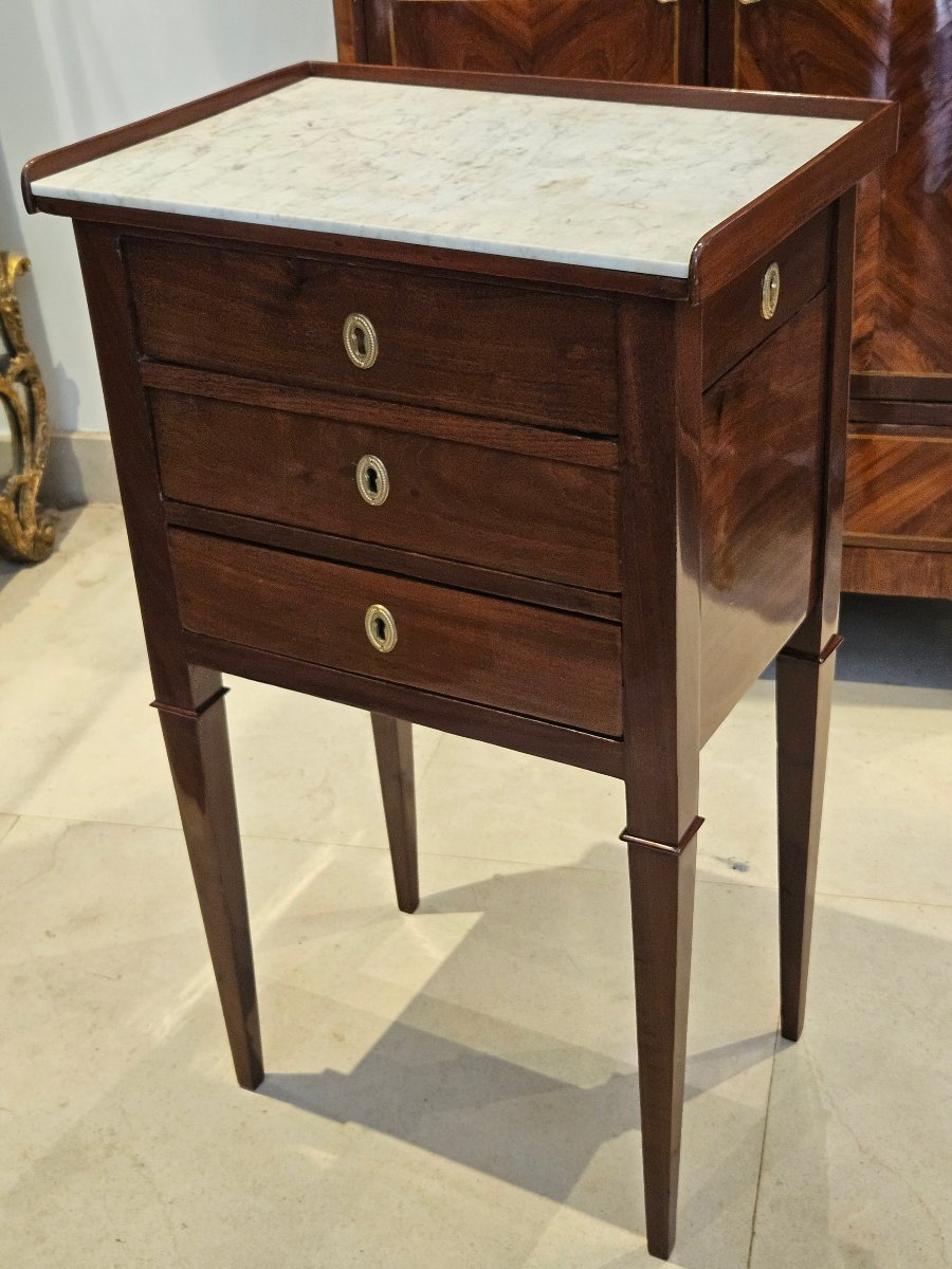 18th-century Louis XVI-era Solid Mahogany Coffee Table-photo-1