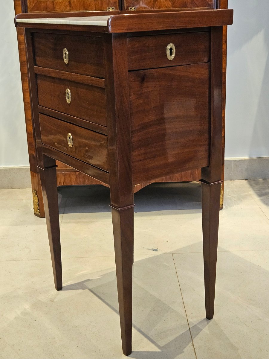 18th-century Louis XVI-era Solid Mahogany Coffee Table-photo-2