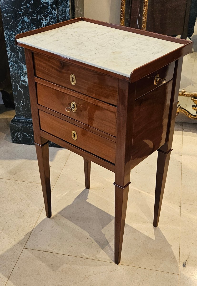 18th-century Louis XVI-era Solid Mahogany Coffee Table-photo-4