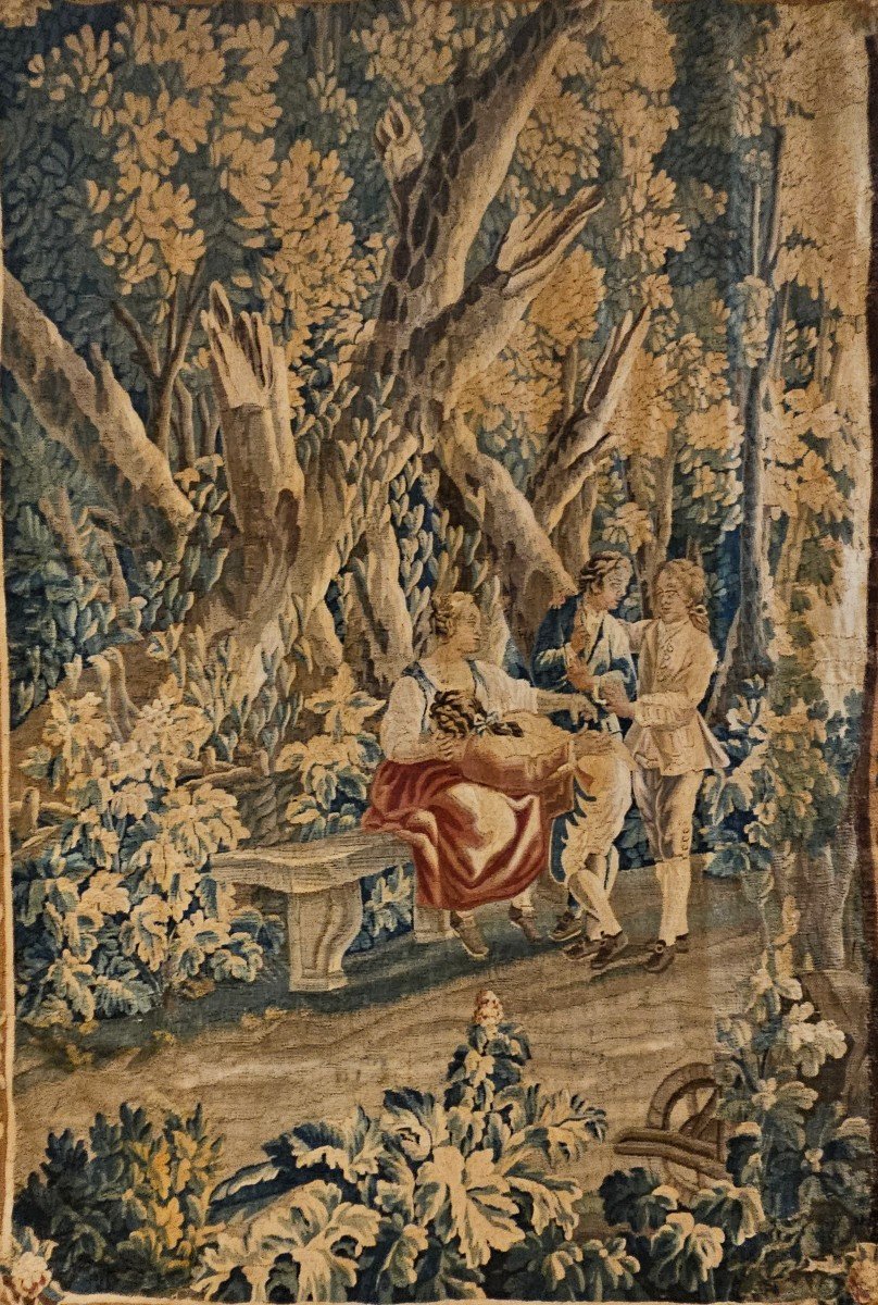 "la Main Chaude" Tapestry, Based On A Design By J.b. Huet, Aubusson, 18th Century-photo-2