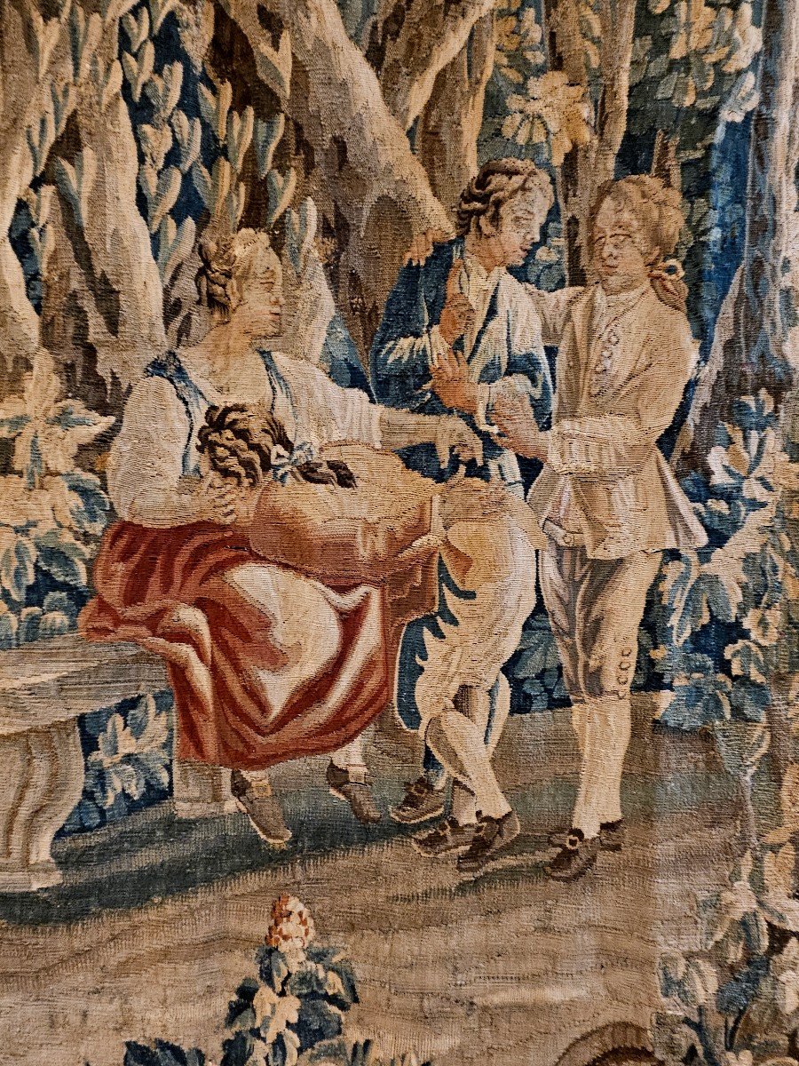 "la Main Chaude" Tapestry, Based On A Design By J.b. Huet, Aubusson, 18th Century-photo-3