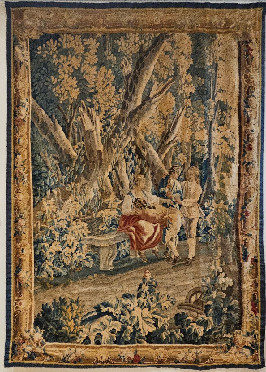 "la Main Chaude" Tapestry, Based On A Design By J.b. Huet, Aubusson, 18th Century