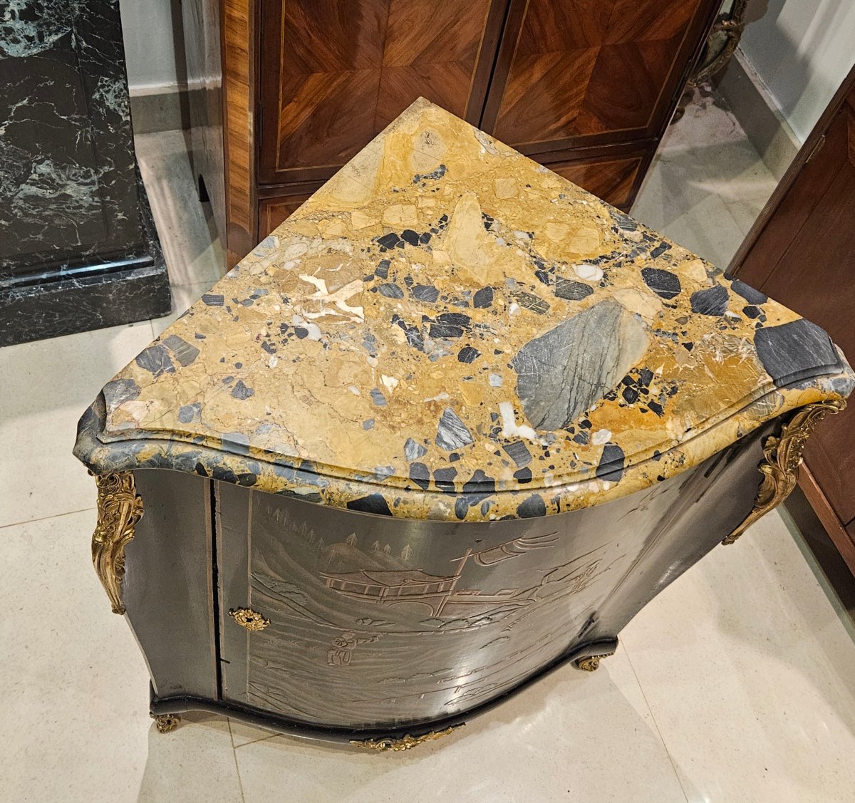 Encoignure En Laque De Coromandel Époque Napoléon III XIXe-photo-7