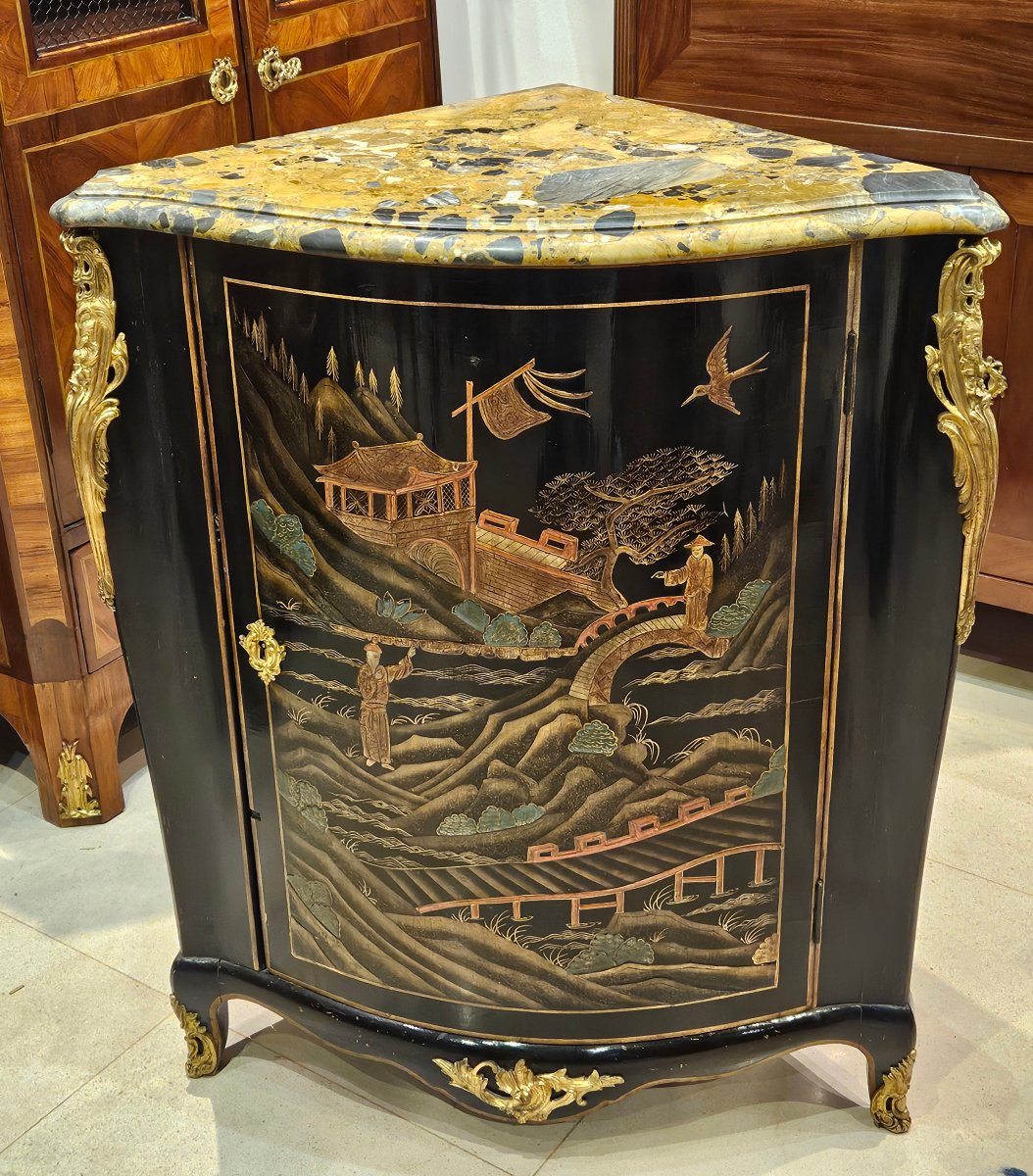 Encoignure En Laque De Coromandel Époque Napoléon III XIXe
