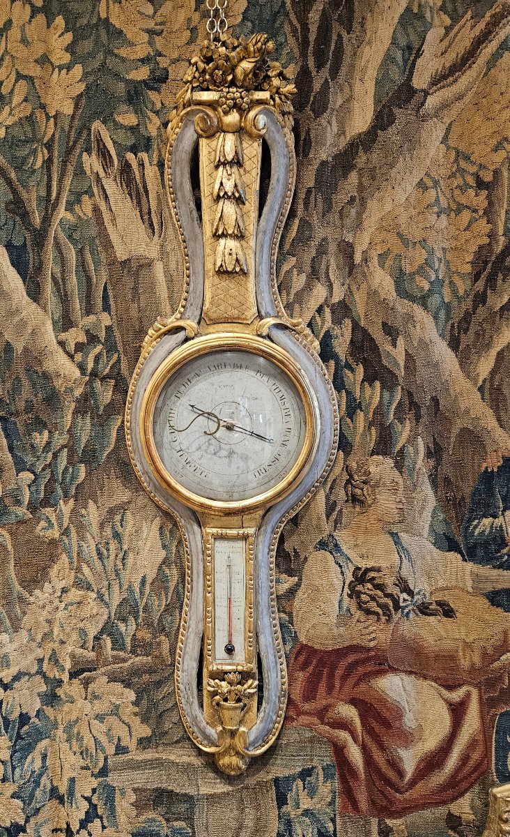 Baromètre Thermomètre " Daté 1776 "Epoque Louis XVI  XVIII ème-photo-2