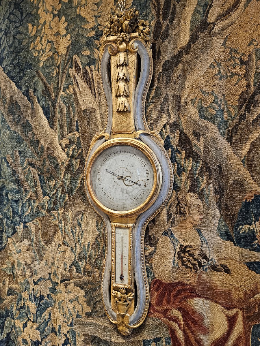 Baromètre Thermomètre " Daté 1776 "Epoque Louis XVI  XVIII ème-photo-3