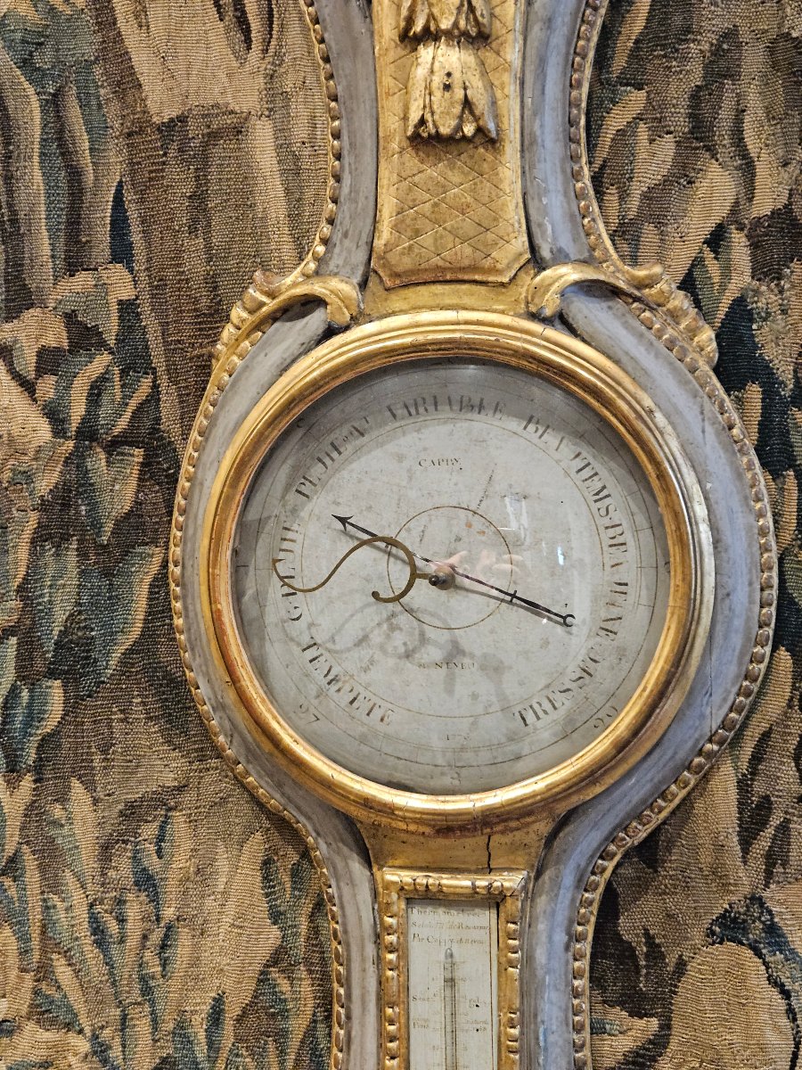 Baromètre Thermomètre " Daté 1776 "Epoque Louis XVI  XVIII ème-photo-3