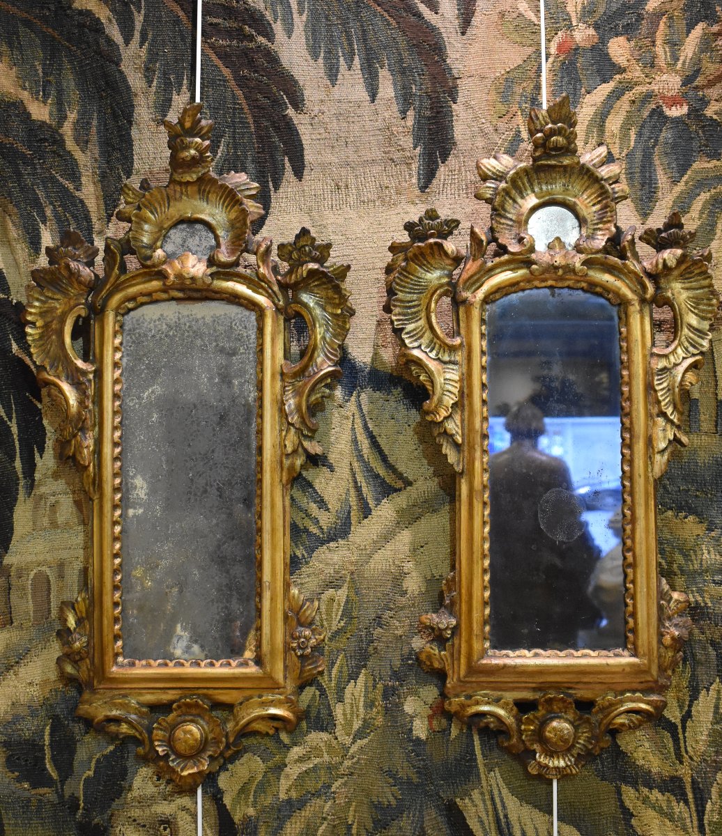 Paire de Miroirs Vénitiens Époque Louis XV XVIII ème-photo-2