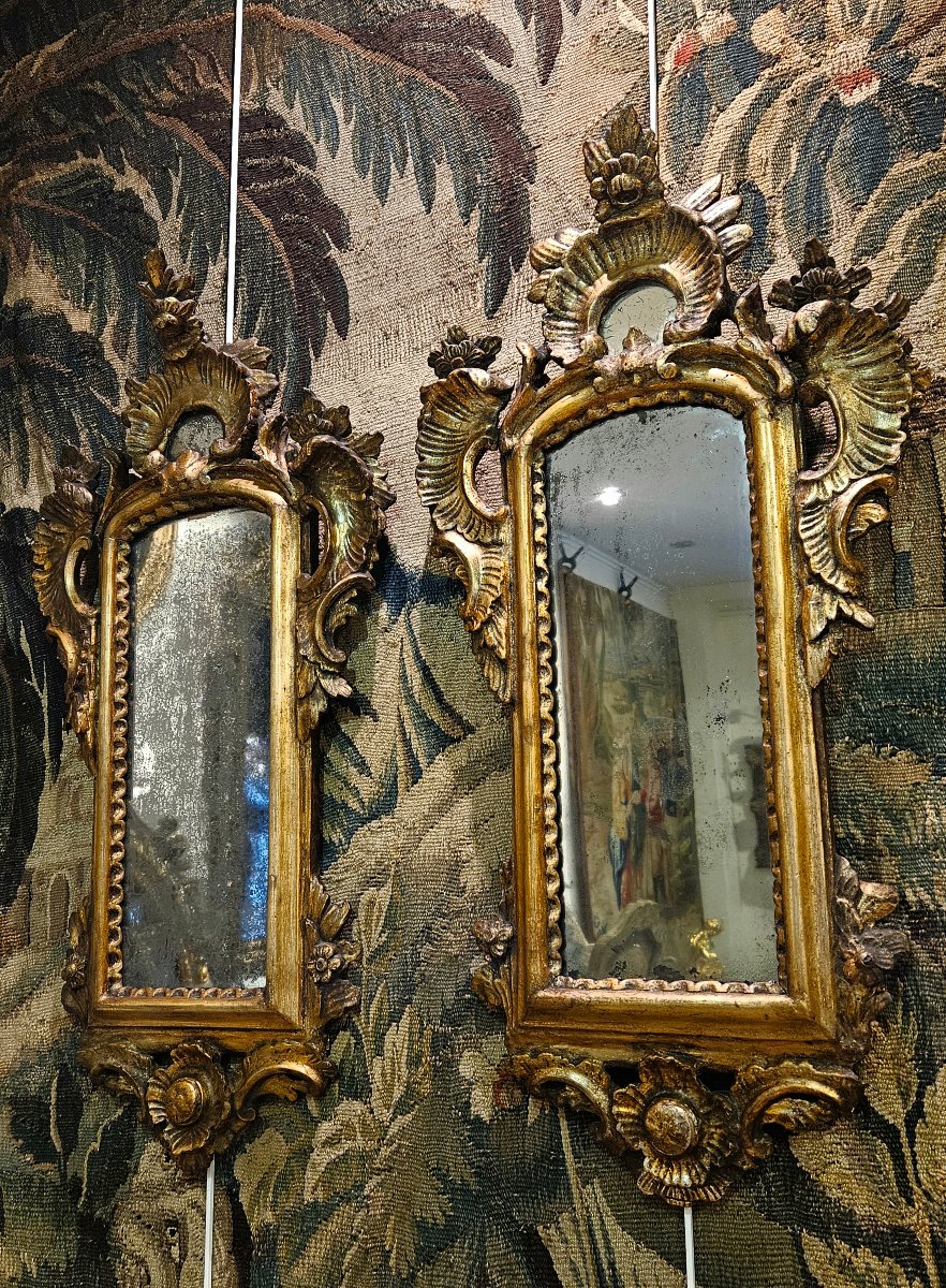 Paire de Miroirs Vénitiens Époque Louis XV XVIII ème-photo-3