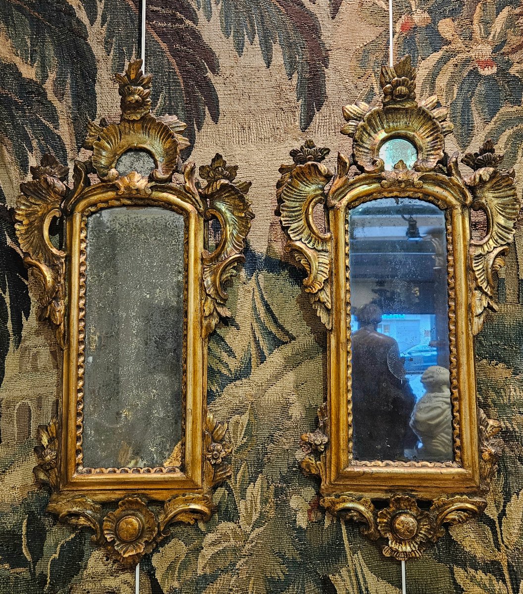 Paire de Miroirs Vénitiens Époque Louis XV XVIII ème-photo-1