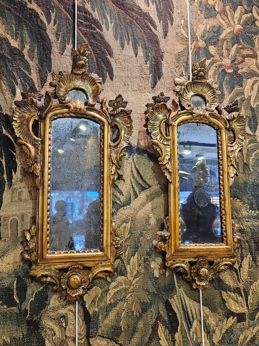 Paire de Miroirs Vénitiens Époque Louis XV XVIII ème