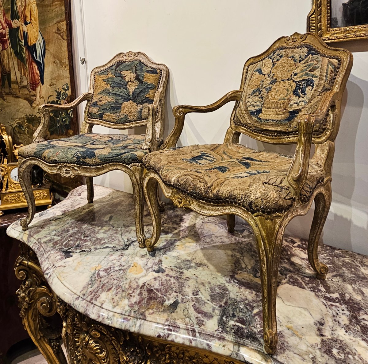 Paire De Fauteuils D'Enfant Époque Louis XV XVIIIe-photo-2