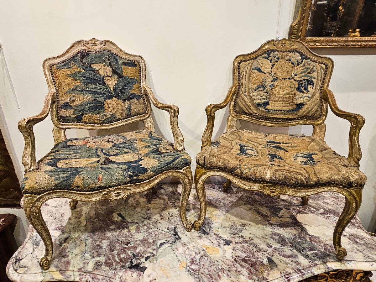 Paire De Fauteuils D'Enfant Époque Louis XV XVIIIe-photo-3