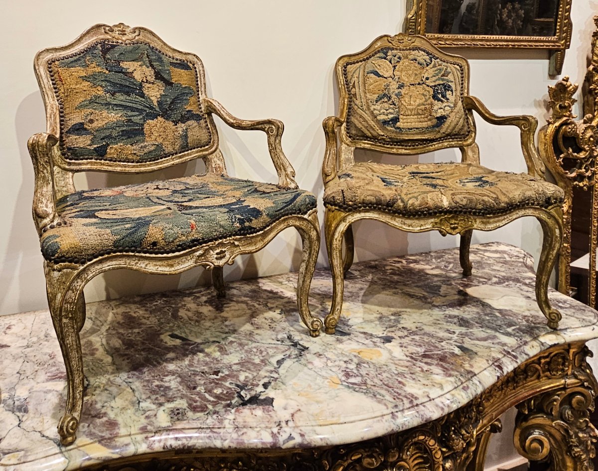 Paire De Fauteuils D'Enfant Époque Louis XV XVIIIe-photo-1