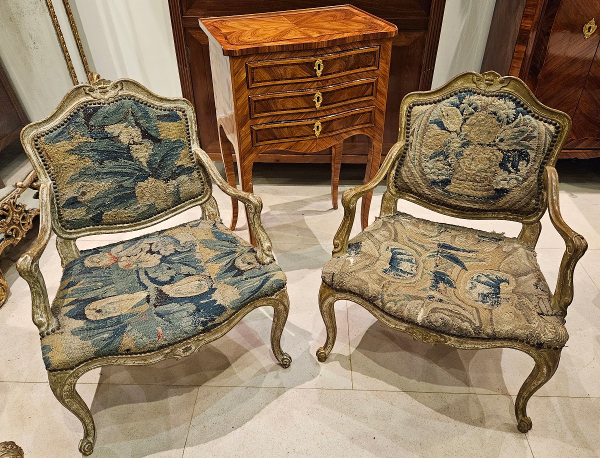 Paire De Fauteuils D'Enfant Époque Louis XV XVIIIe
