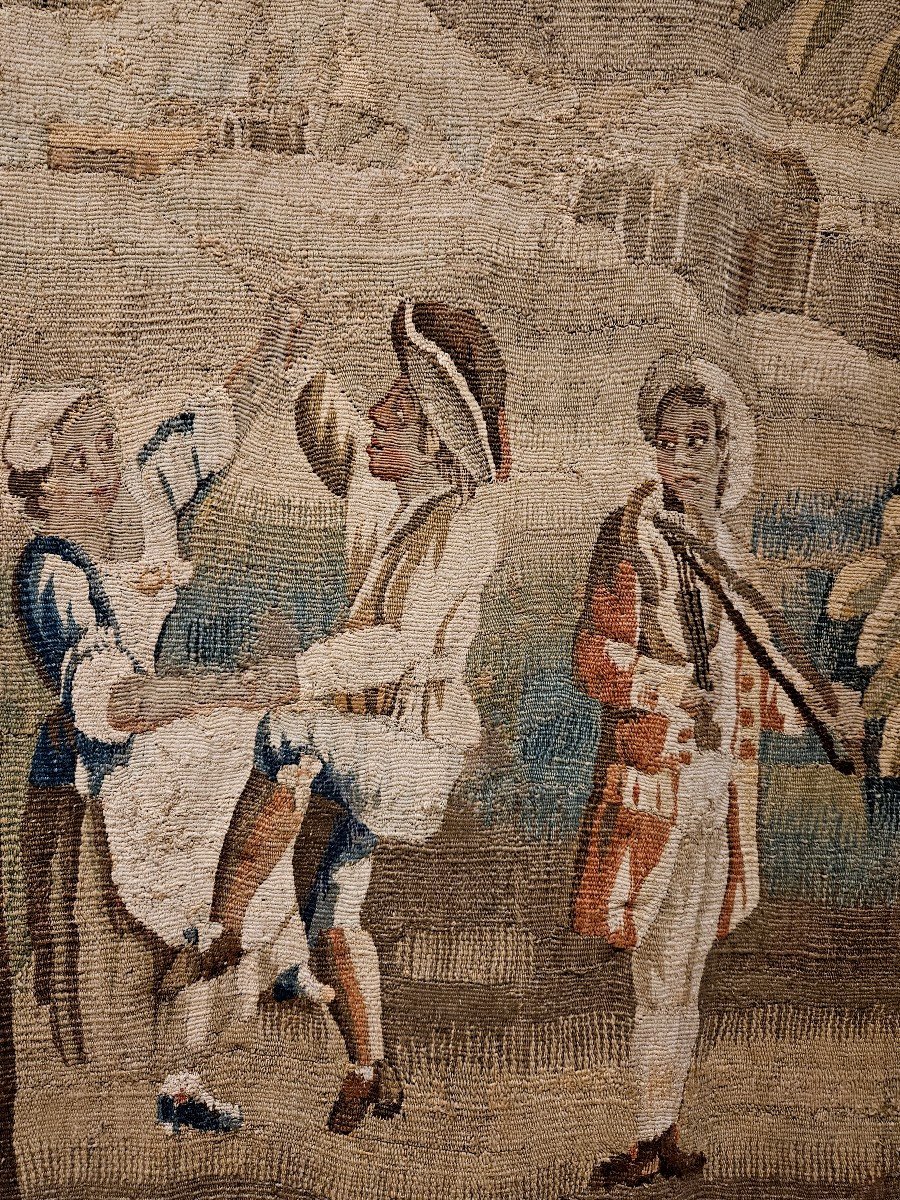 Aubusson Tapestry "la Danse Champêtre" (louis XV Period, 18th Century)-photo-6