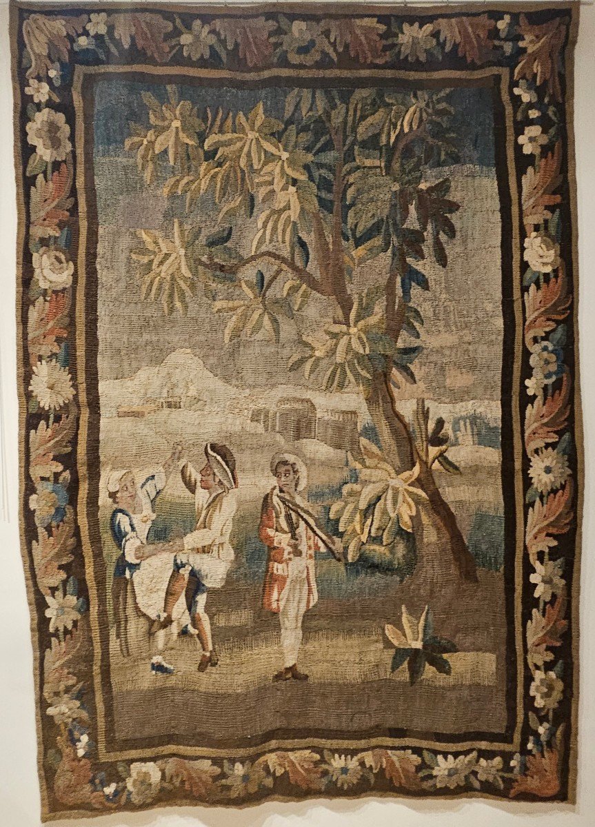 Aubusson Tapestry "la Danse Champêtre" (louis XV Period, 18th Century)