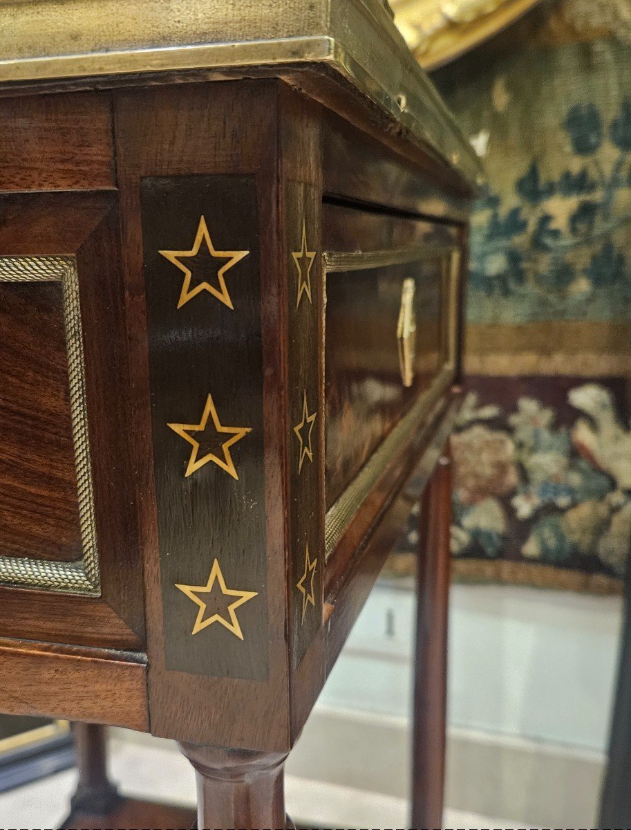 Mahogany Writing Table From The Consulate Period, 18th Century-photo-5