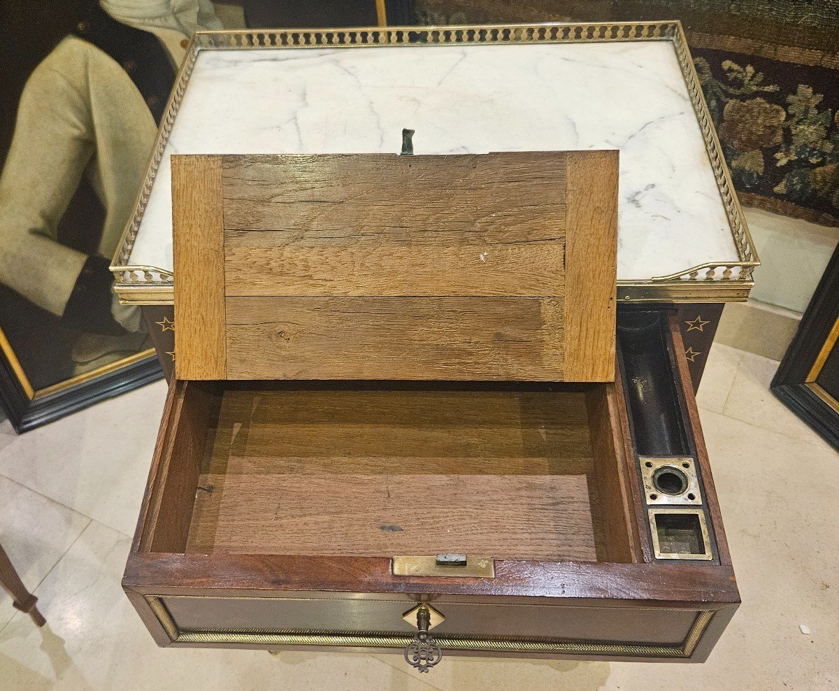 Mahogany Writing Table From The Consulate Period, 18th Century-photo-7