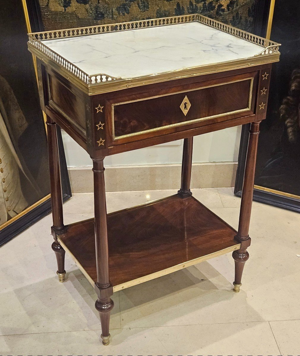 Mahogany Writing Table From The Consulate Period, 18th Century