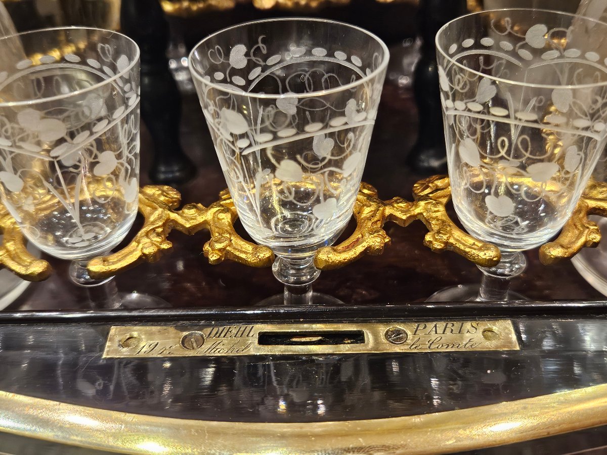 Cave À Liqueur Signée « Diehl À Paris » Époque Napoléon III XIXe-photo-1