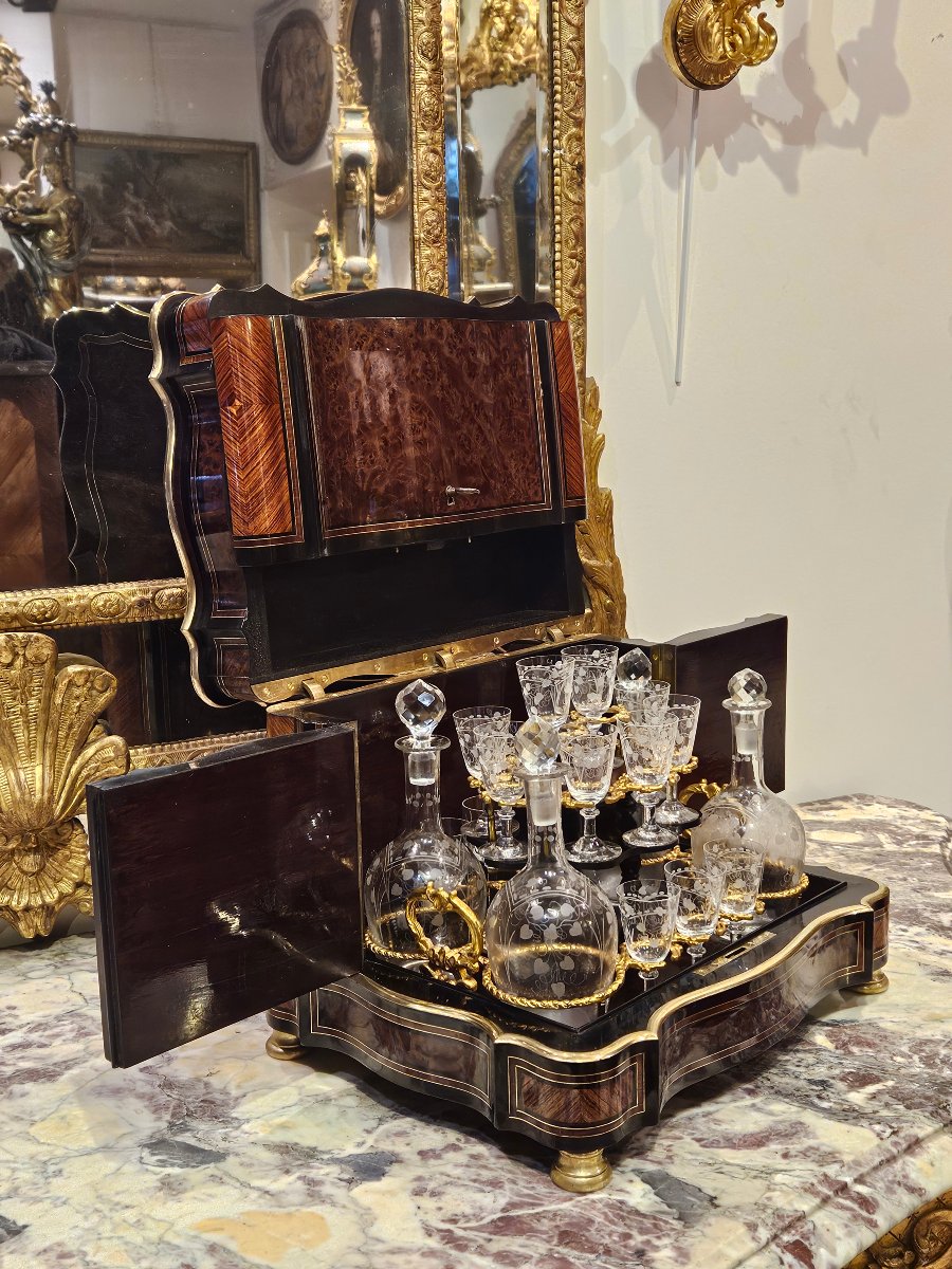 Cave À Liqueur Signée « Diehl À Paris » Époque Napoléon III XIXe-photo-3