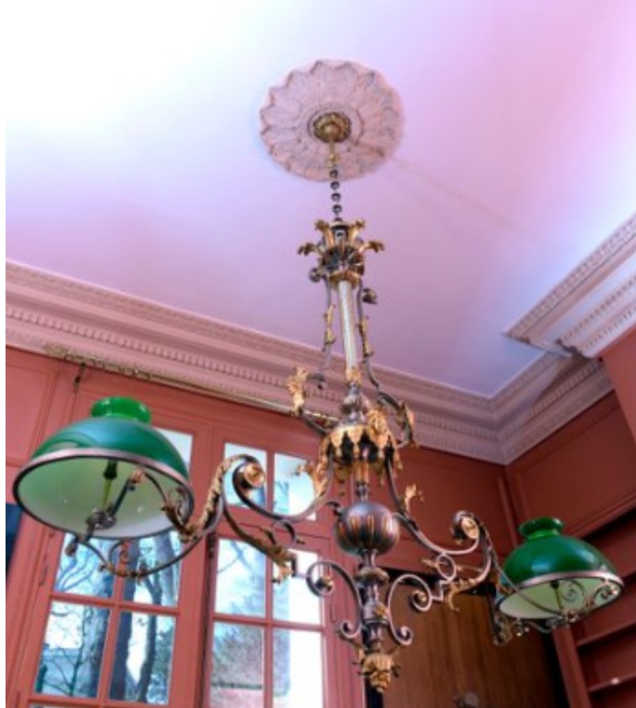 Importante Suspension De Billard  En  Bronze  Attribuée à Barbedienne  Epoque Napoléon III-photo-7