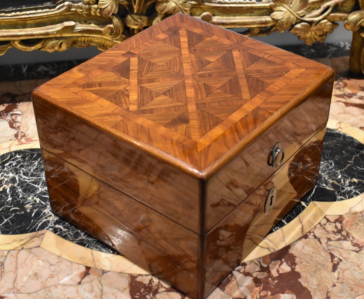 Coffret à Senteurs En Marqueterie Epoque Louis XV XVIII ème-photo-2