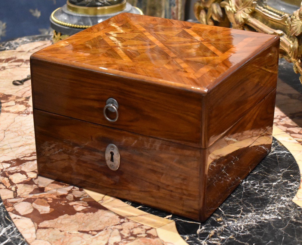 Coffret à Senteurs En Marqueterie Epoque Louis XV XVIII ème-photo-3