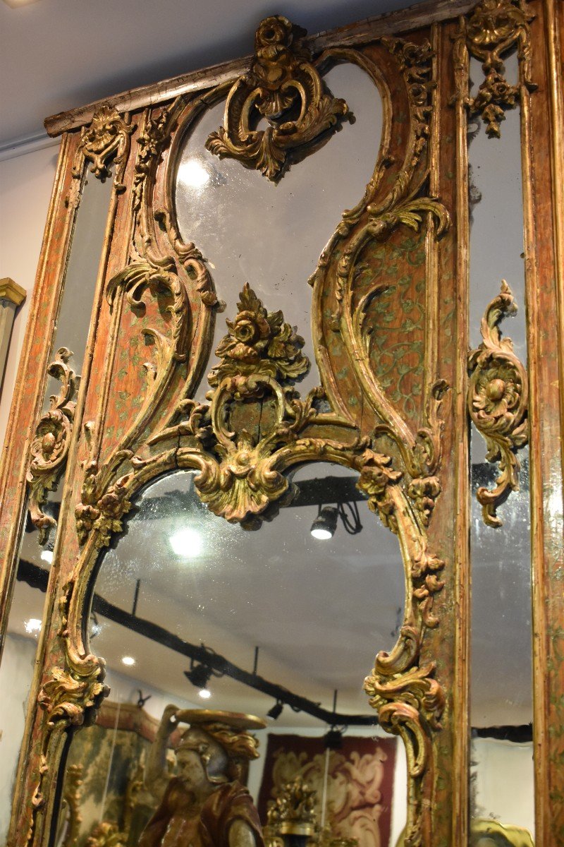 Pair Of Important Woodwork Mirrors Venice Italy XVIII-photo-3