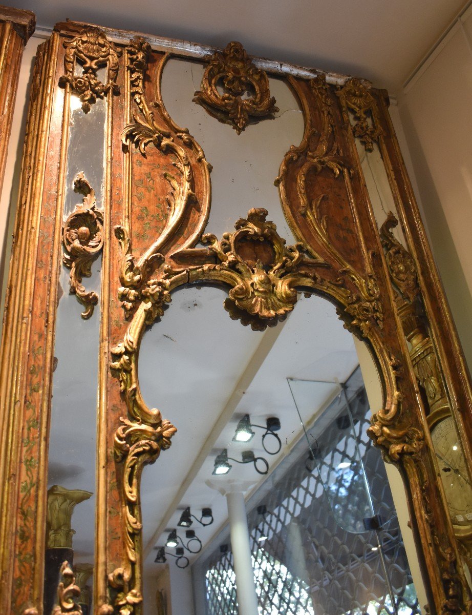 Pair Of Important Woodwork Mirrors Venice Italy XVIII-photo-4
